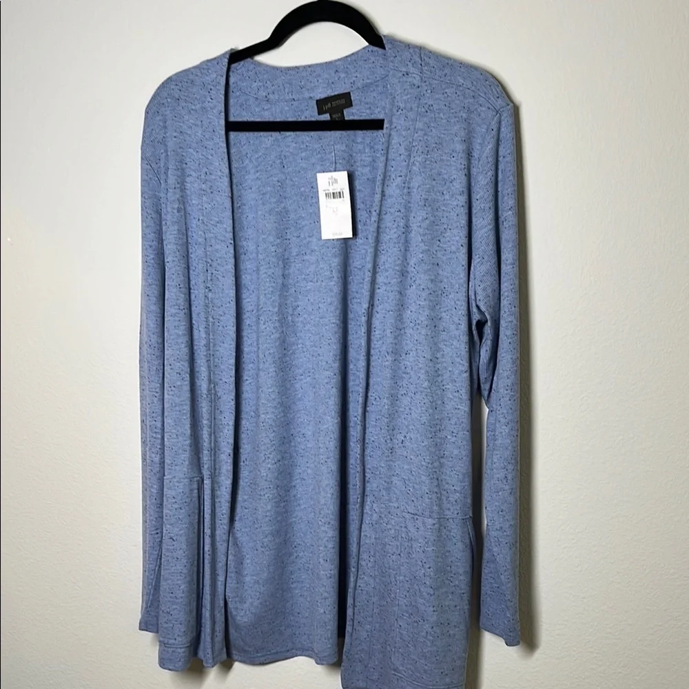 J.Jill Open Knit Speckled Blue Cardigan – NWT Size Large Tall